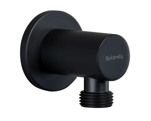 Шланговое подсоединение Splendy черный матовый, круглый отражатель, AA215NRLBM