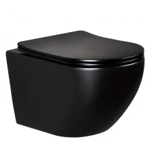 Унитаз подвесной Splendy Light, черный матовый, безободковый, LI10152VTYBMB