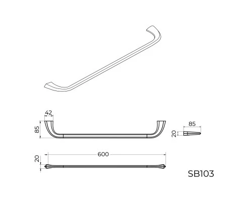 Полотенцедержатель Knotlor SB103RB, бронза