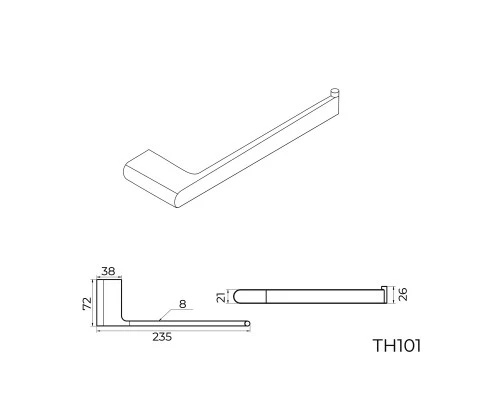 Полотенцедержатель Knotlor TH101C, хром
