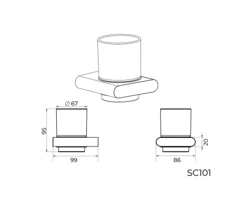Стакан для ванной комнаты Knotlor SC101BL, черный
