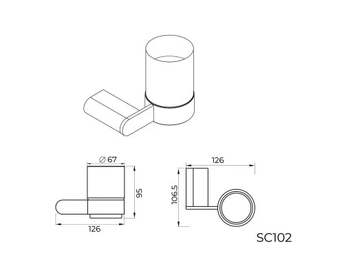 Стакан для ванной комнаты Knotlor SC102RB, бронза