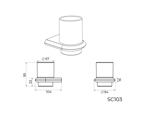 Стакан для ванной комнаты Knotlor SC103BL, черный