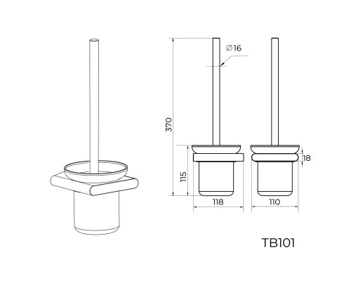 Ершик для унитаза Knotlor TB101RB, бронза