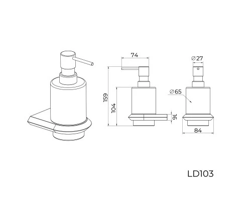 Дозатор жидкого мыла Knotlor LD103RB, бронза