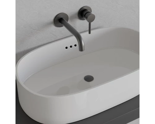 Донный клапан для раковины с переливом Knotlor BM9011GM, оружейная сталь