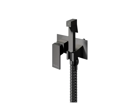 Гигиенический душ со смесителем встраиваемый Knotlor FHS02S1GM, вороненая сталь