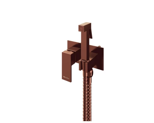 Гигиенический душ со смесителем встраиваемый Knotlor FHS02S1RB, бронза