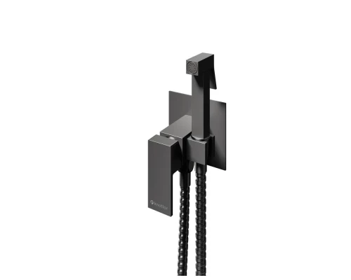 Гигиенический душ со смесителем встраиваемый Knotlor FHS02C1GM, вороненая сталь