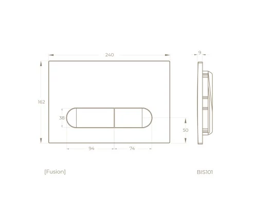 Клавиша смыва Knotlor BIS101RB, бронза (серия 2)