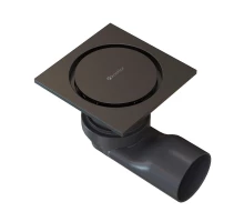 Душевой трап точечный Knotlor SDSC100GM, вороненая сталь