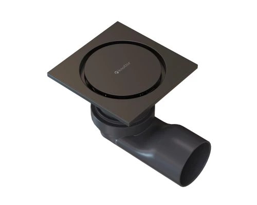 Душевой трап точечный Knotlor SDSC100GM, вороненая сталь