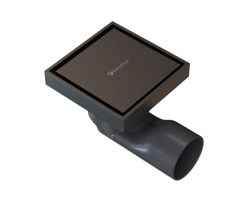 Душевой трап точечный Knotlor SDSS100GM, вороненая сталь