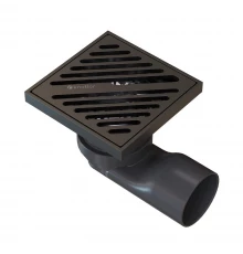 Душевой трап точечный Knotlor SDSL100GM, вороненая сталь