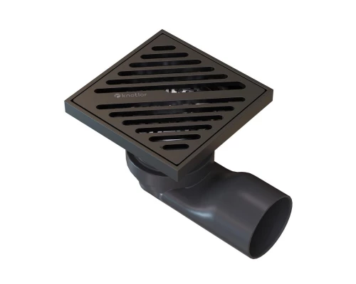 Душевой трап точечный Knotlor SDSL100GM, вороненая сталь