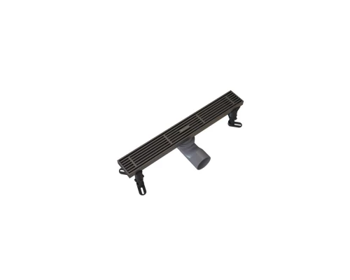 Душевой трап линейный Knotlor SDRW0400LGM, вороненая сталь