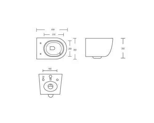 Унитаз подвесной Knotlor WC490WG, белый