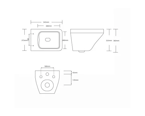 Унитаз подвесной Knotlor WC545WG, белый