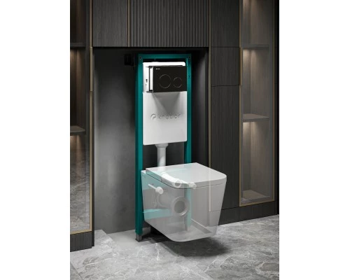 Инсталляция для подвесного унитаза Knotlor ISWC402FG (серия 1), бирюзовый