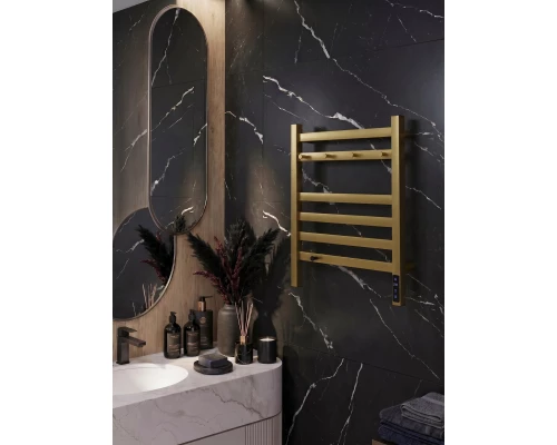 Полотенцесушитель электрический LEMARK Tропик LM70565GL 600x500 золотой матовый, 5 крючков