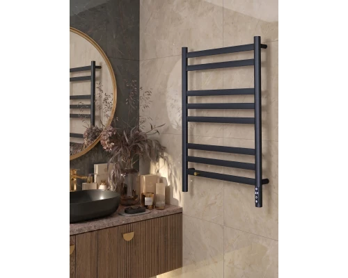 Полотенцесушитель электрический LEMARK Сибирь LM17185BL 800x500 черный матовый, 1 крючок