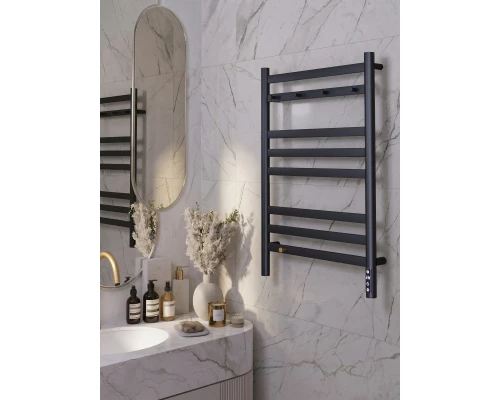 Полотенцесушитель электрический LEMARK Сибирь LM17585BL 800x500 черный матовый, 5 крючков