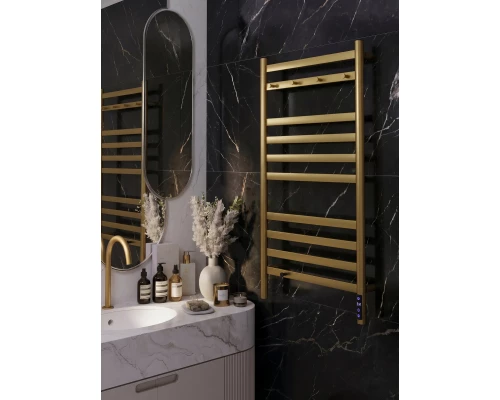 Полотенцесушитель электрический LEMARK Сибирь LM17505GL 1000x500 золотой матовый, 5 крючков