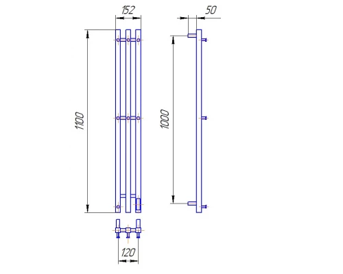 Полотенцесушитель электрический LEMARK Соло LM71712BL 1100x120 черный матовый, 7 крючков