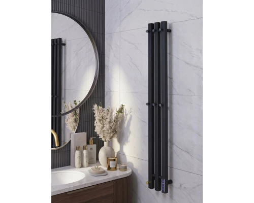 Полотенцесушитель электрический LEMARK Соло LM71712BL 1100x120 черный матовый, 7 крючков