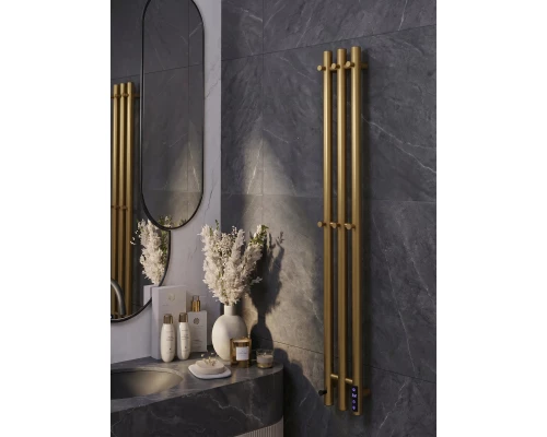 Полотенцесушитель электрический LEMARK Ладога LM07712GL 1100x120 золотой матовый, 7 крючков