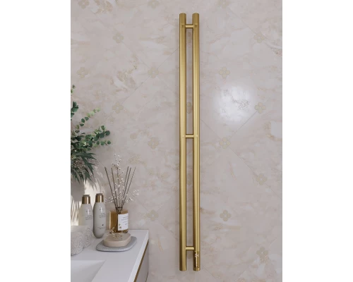 Полотенцесушитель электрический APEXTERMO Луна LN10111GL 1100x80 с крючками, золотой матовый