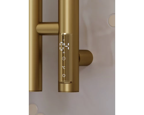 Полотенцесушитель электрический APEXTERMO Луна LN10111GL 1100x80 с крючками, золотой матовый