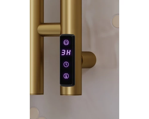 Полотенцесушитель электрический APEXTERMO Луна LN10111GLB 1100x80 с крючками, золотой матовый