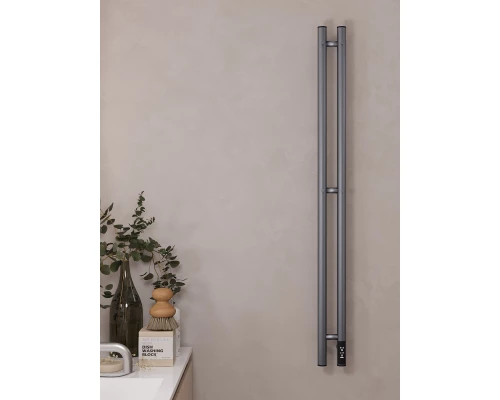 Полотенцесушитель электрический APEXTERMO Луна LN10111GF 1100x80 с крючками, графит металлик