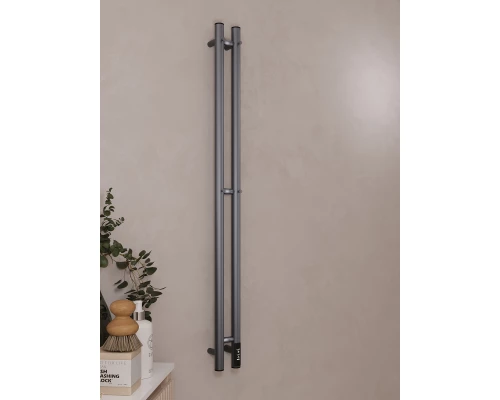 Полотенцесушитель электрический APEXTERMO Луна LN10111GF 1100x80 с крючками, графит металлик