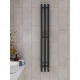 Полотенцесушитель электрический APEXTERMO Сириус SR10112BM 1100x120 с крючками, черный матовый