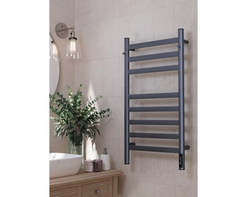 Полотенцесушитель электрический APEXTERMO Сфера SF10184GF 800x400 с крючками, графит металлик
