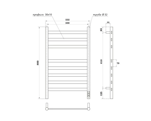 Полотенцесушитель электрический APEXTERMO Сфера SF00185GLB 800x500, золотой матовый