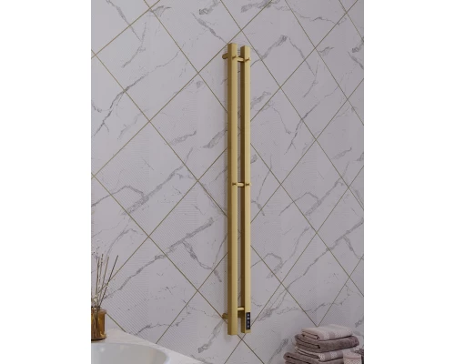 Полотенцесушитель электрический APEXTERMO Сириус SR10111GLB 1100x80 с крючками, золотой матовый
