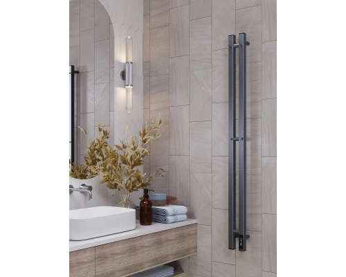 Полотенцесушитель электрический APEXTERMO Сириус SR10111GF 1100x80 с крючками, графит металлик