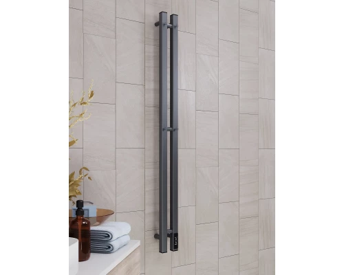 Полотенцесушитель электрический APEXTERMO Сириус SR10111GF 1100x80 с крючками, графит металлик