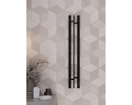Полотенцесушитель электрический APEXTERMO Дельта DL10181BM 800x100 с крючками, черный матовый