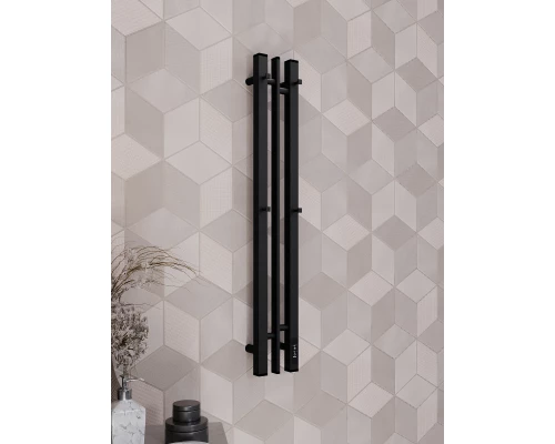 Полотенцесушитель электрический APEXTERMO Дельта DL10181BM 800x100 с крючками, черный матовый