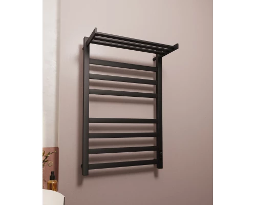 Полотенцесушитель электрический APEXTERMO Терра TR01185BM 800x500 с полкой, черный матовый