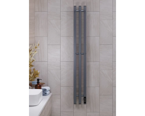 Полотенцесушитель электрический APEXTERMO Сириус SR10112GF 1100x120 с крючками, графит металлик