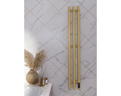 Полотенцесушитель электрический APEXTERMO Сириус SR10112GLB 1100x120 с крючками, золотой матовый