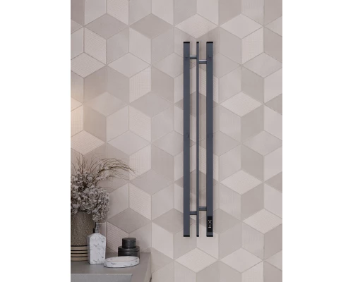 Полотенцесушитель электрический APEXTERMO Дельта DL10181GF 800x100 с крючками, графит металлик