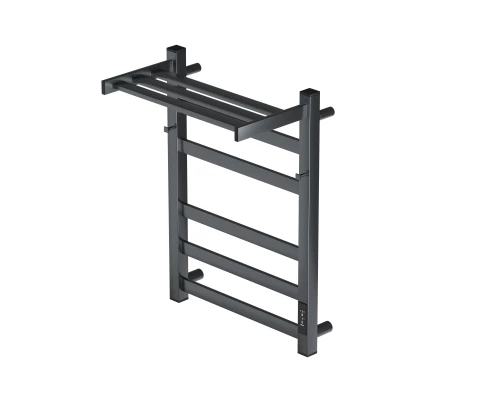 Полотенцесушитель электрический APEXTERMO Терра TR11164GF 600x400 с крючками и полкой, графит метал.