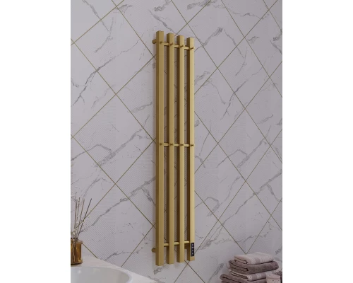 Полотенцесушитель электрический APEXTERMO Сириус SR10113GLB 1100x180 с крючками, золотой матовый