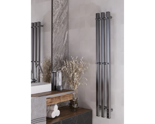 Полотенцесушитель электрический APEXTERMO Сириус SR20112GN 1100x120 с круглыми крючками, оруж. сталь
